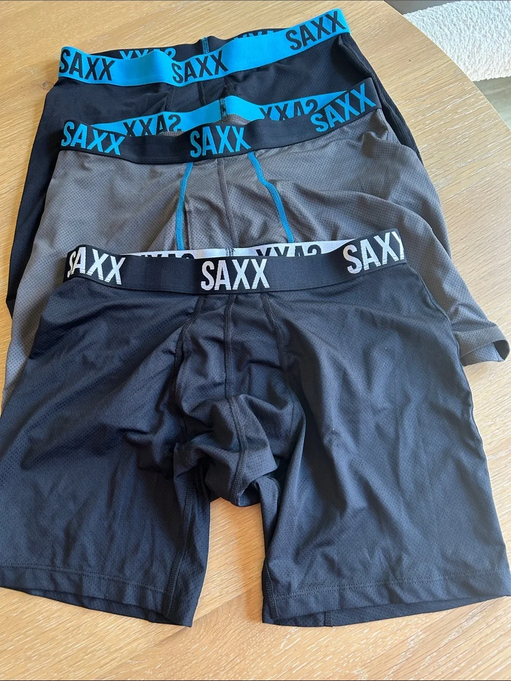SAXX Underwear Co. Men's Multi-Sport Mesh Boxer Brief Fly 3-Pack, Medium, NWOT